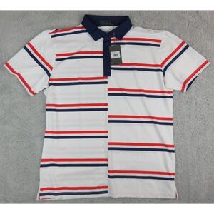 Mens G/FORE Short Sleeve Polo Shirt Size XXL Golf Striped White‎ Red Blue New